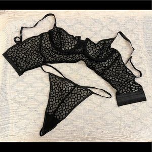 ♠️▪️Black Sheer Sexy Underwire Bra With Thong Set▪️ ♠️